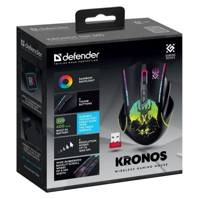 8. DEFENDER WIRELESS MOUSE KRONOS GM-695 RF 1600DPI 7P 52695