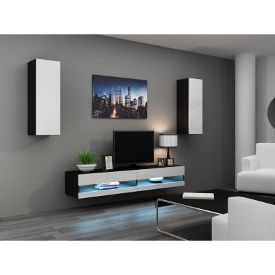 9. TV cabinet VIGO NEW '140' 30/140/40 black/white flat