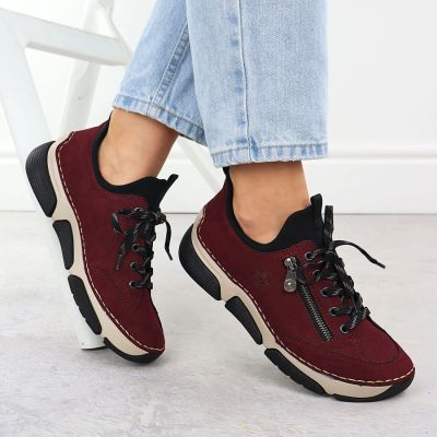10. Comfortable women's burgundy shoes Rieker 45973-36