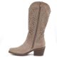 3. Women's openwork cowboy boots beige S.Barski HY62-8126