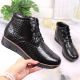 16. Black Insulated Patent Leather Wedge Ankle Boots Filippo