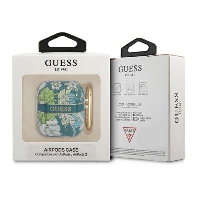 4. Guess GUA2HHFLN AirPods cover green/green Flower Strap Collection