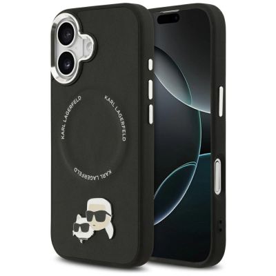Karl Lagerfeld Karl & Choupette Pins MagSafe Case for iPhone 17 - Black