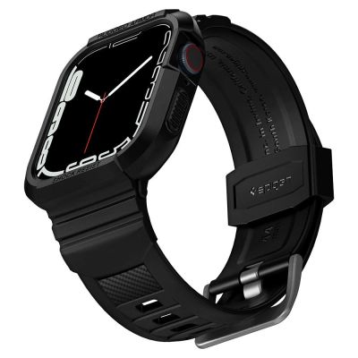 8. Spigen Rugged Armor Pro Case with Strap for Apple Watch 4 / 5 / 6 / 7 / 8 / SE (44/45 mm) - Black