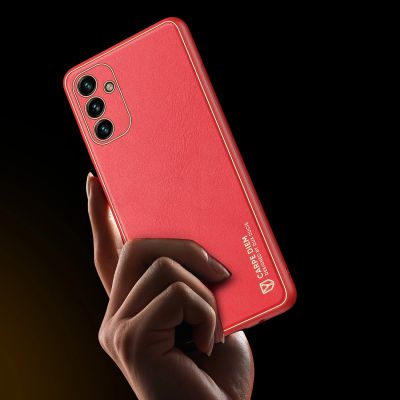 9. Dux Ducis Yolo elegant cover made of ecological leather for Samsung Galaxy A13 5G red