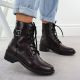 11. Women's burgundy ankle boots with buckle Rieker 75431-35
