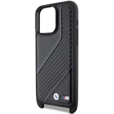 5. BMW M Edition Carbon Stripe & Strap case for iPhone 15 Pro Max - black