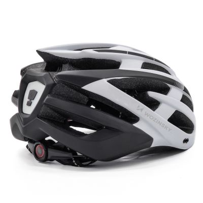 3. Wozinsky MTB Bike Helmet with Removable Visor and Rear USB Light M - Black and White