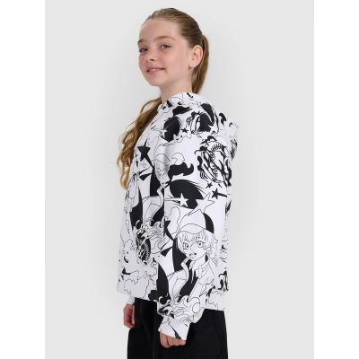 7. Oversized T-shirt with print for girls 4F 4FJRAW25TTSHF3069-90A