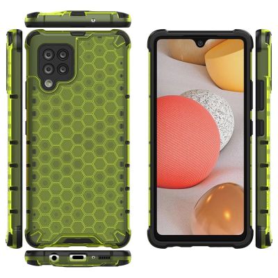 2. Honeycomb Case armor cover with TPU Bumper for Samsung Galaxy A42 5G green