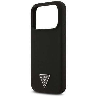 6. Guess Silicone Triangle Logo MagSafe Case for iPhone 17 Pro Max - Black