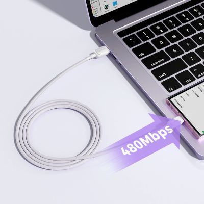 7. Joyroom Multi-Color Series A14 USB-A / USB-C 3A Cable 1.2m - White