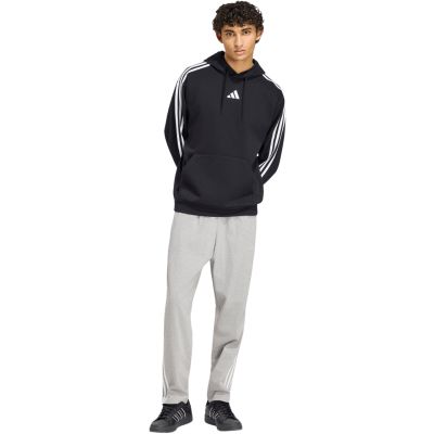 6. Men's adidas Essentials 3-Stripes Single Jersey Tapered Open Hem Pants Gray KY4215