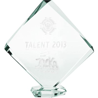 4. 3D engraved glass trophy with case