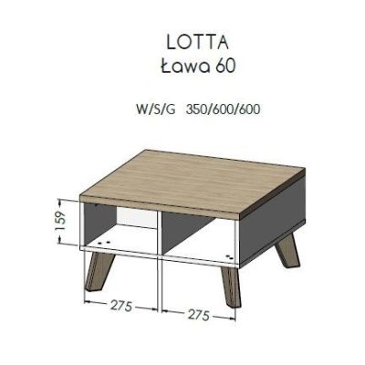 2. LOTTA 60 wotan coffee table + matt black