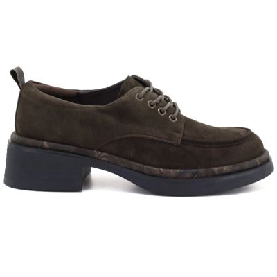 2. Women’s chocolate-brown leather block-heel loafers Artiker 59C0457