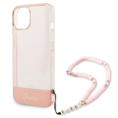 5. Guess GUHCP14MHGCOHP iPhone 14 Plus 6.7" pink/pink hardcase Translucent Pearl Strap