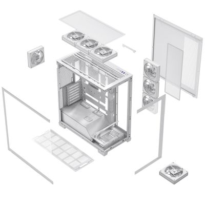 12. MODECOM VOLCANO STELLAR PLUS ARGB MIDI 8F WHITE CASE