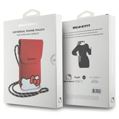 6. Hello Kitty Leather Hiding Kitty Cord bag - red