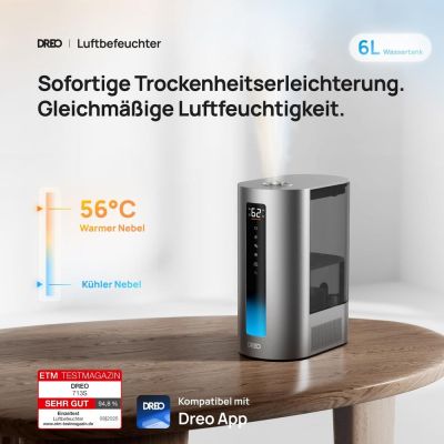4. Dreo HM713S air humidifier 6 l Silver 280 W