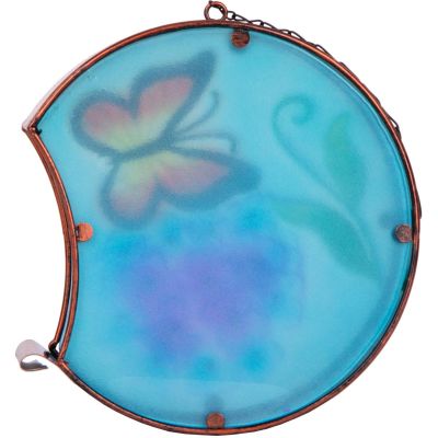 6. GARDEN DECORATION 22.5x8x22CM STAINED GLASS HANGING LANTERN