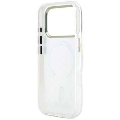 7. Guess IML Shell Script Metal MagSafe Case for iPhone 17 Pro Max - White