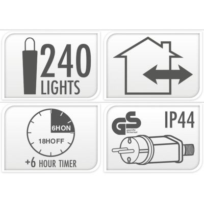 4. CHRISTMAS TREE LIGHTS 240LED LIGHT CHAIN TIMER MULTICOLOR MACARON