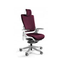 Wau 2 BL403 office chair, burgundy/white fabric