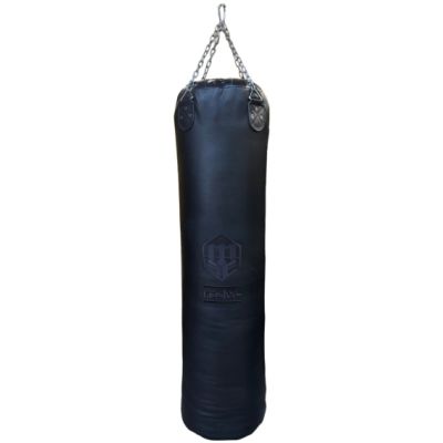 Leather punching bag 140 cm x 40 cm filled - WWS-14040-1H black