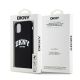 4. DKNY Liquid Silicone White Printed Logo MagSafe Case for iPhone 11/Xr - Black