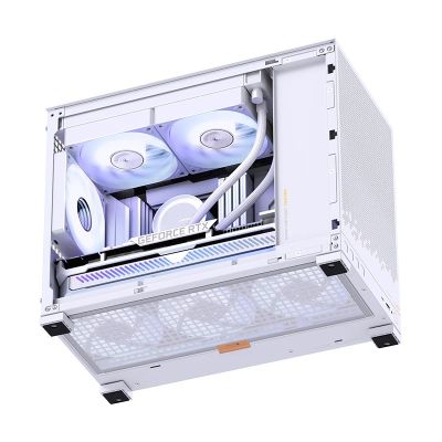 15. Jonsbo D32 STD PC Case, White, Mini Case, mATX, Tempered Glass – White