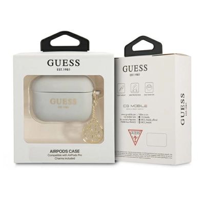 3. Guess GUAPLSC4EG AirPods Pro cover grey/grey Silicone Charm 4G Collection