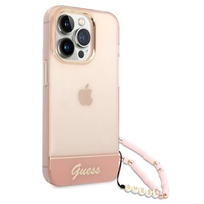 3. Guess GUHCP14LHGCOHP iPhone 14 Pro 6.1" pink/pink hardcase Translucent Pearl Strap