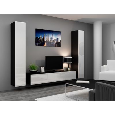 16. VIGO full display cabinet '180' 180/40/30 black/white half