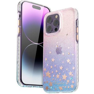 4. Kingxbar Heart Star Series case for iPhone 14 Plus case with zodiac stars