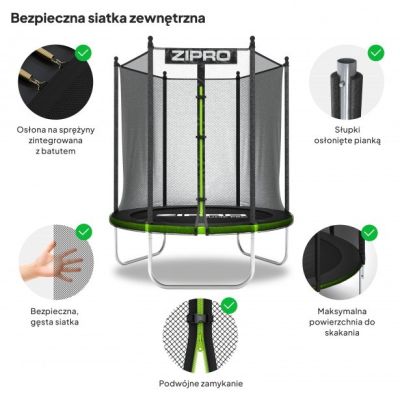 5. ZIPRO 4FT Jump Pro Outdoor Round Coil Springs Garden Trampoline