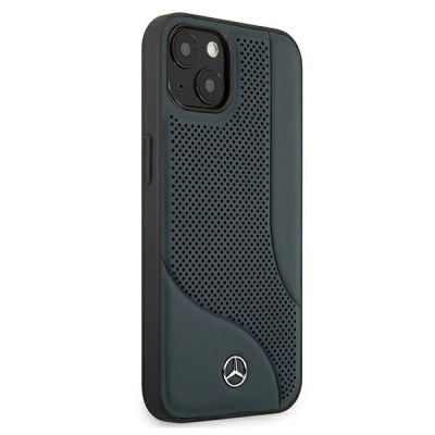 4. Mercedes Leather Perforated Area Case for iPhone 13 mini - Navy Blue