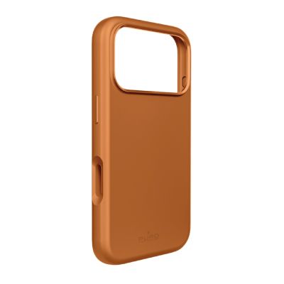 Puro Icon Mag Pro Liquid Silicone Case for iPhone 17 Pro Max, MagSafe Compatible, with Camera Protection and Aluminum Buttons - Orange