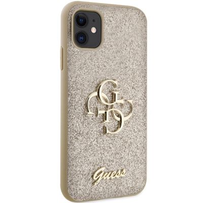 4. Guess GUHCN61HG4SGD case for iPhone 11 / Xr - gold Glitter Script Big 4G