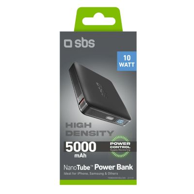 2. SBS HD 10W 5000mAh USB-C Power Bank with LCD Display - Black