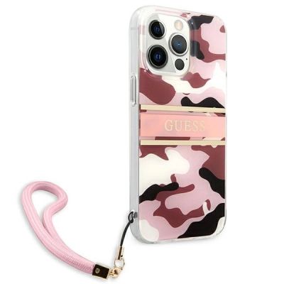 4. Guess GUHCP13LKCABPI iPhone 13 Pro / 13 6.1" pink/pink hardcase Camo Strap Collection