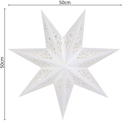 5. PAPER DECORATION STAR 45CM 7 ARMS WHITE
