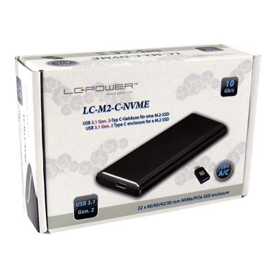 10. LC-Power LC-M2-C-NVME Hard Drive Enclosure SSD Case Black M.2