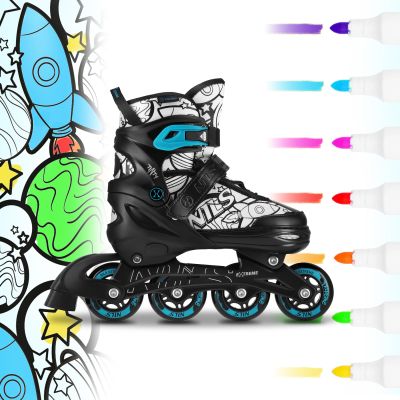 2. NH10907 4in1 ROLLER SKATES WITH EXTENDED HOCKEY BLADES TINTY GREEN SIZE M (35-38) NILS EXTREME