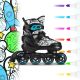 2. NH10907 4in1 ROLLER SKATES WITH EXTENDED HOCKEY BLADES TINTY GREEN SIZE M (35-38) NILS EXTREME