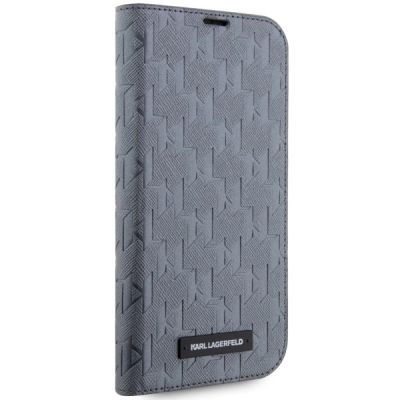 5. Karl Lagerfeld KLBKP14XSAKLHPG iPhone 14 Pro Max 6.7" bookcase silver/silver Saffiano Monogram