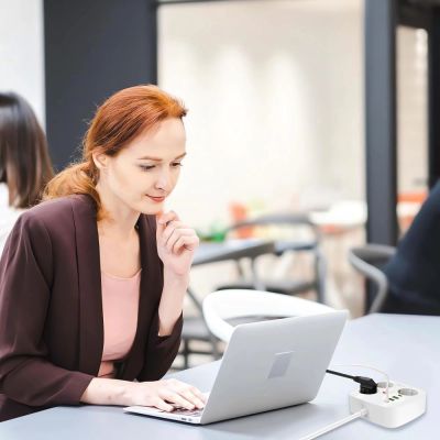 7. Tech-Protect PCS3X4 power strip, 3 sockets, 2xUSB-A, 2xUSB-C 200 cm - white