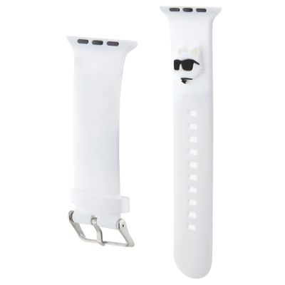 3. Karl Lagerfeld 3D Rubber Choupette Heads Strap for Apple Watch 38/40/41mm - White