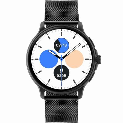 6. GRAVITY GT12-2 Women's Smartwatch Navy Blue Silicone Strap + Black Bracelet