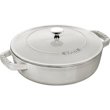 Staub Deep Sauté Pan with Lid – 24 cm, White Truffle